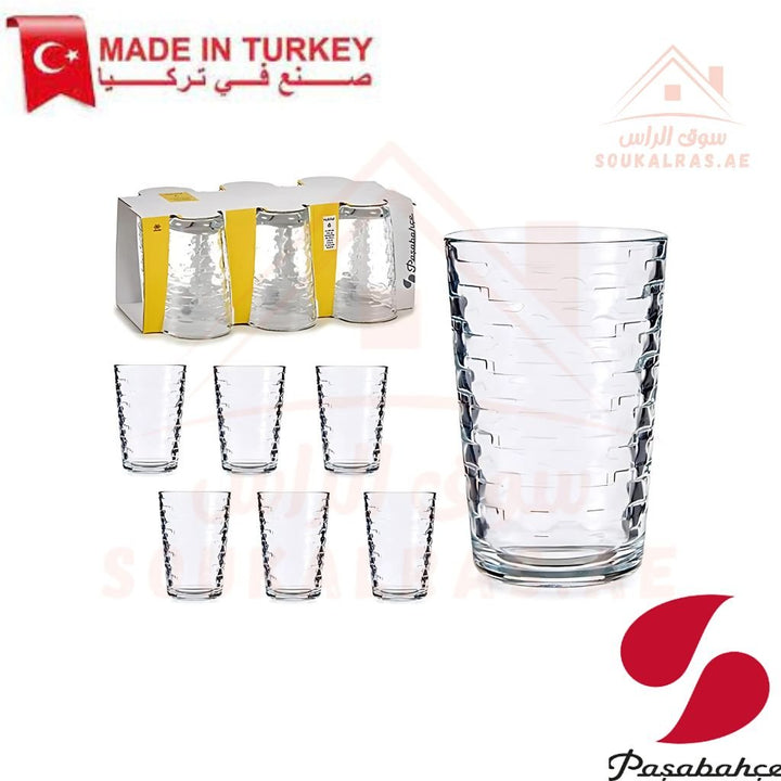 Paşabahçe HAPITAT 6 - Piece Versatile Use Glass Tumbler Set |Lightweight & Sturdy – Comfortable grip - Premium Drinkware for Home. - Souk Al Ras