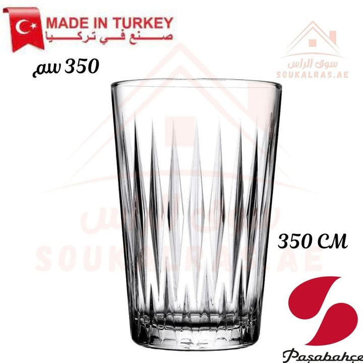 Paşabahçe LUZIA LO 6 - Piece Versatile Use Glass Tumbler Set 350 CM |Lightweight & Sturdy – Comfortable grip - Premium Drinkware for Home. - Souk Al Ras