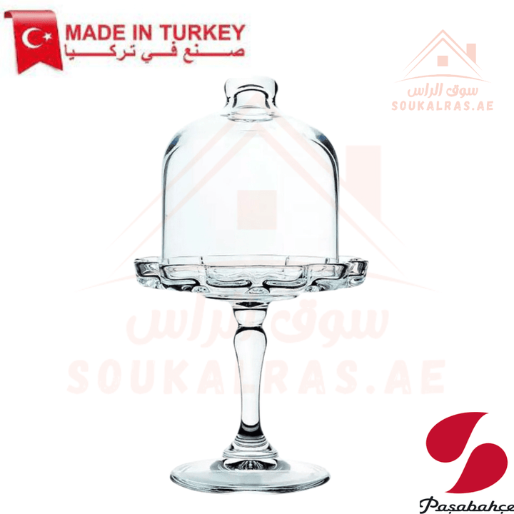 Pasabahce Mini Patisserie Footed Serving Plate 110x187mm | Elegant Glass Dessert Stand | Premium Cake Display - Souk Al Ras