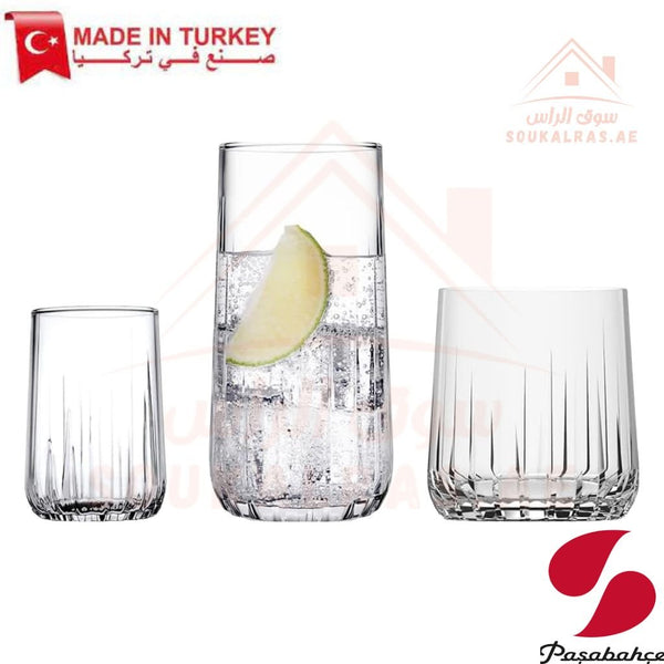 Pasabahce Nova 18 - Piece Glass Set Premium Quality Glass| Elegant Drinkware | Durable & Stylish Design - Souk Al Ras