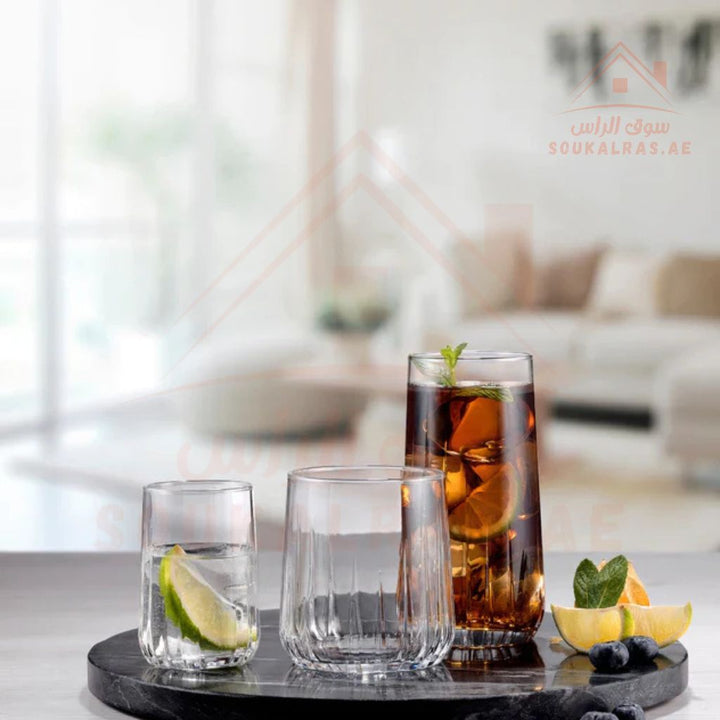 Pasabahce Nova 18 - Piece Glass Set Premium Quality Glass| Elegant Drinkware | Durable & Stylish Design - Souk Al Ras