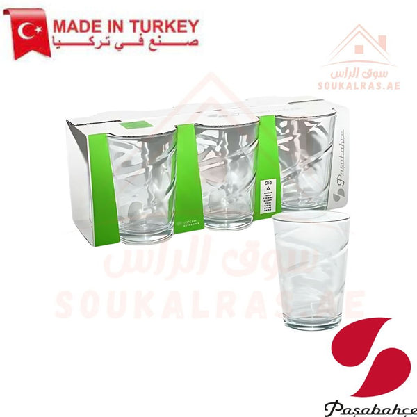 Paşabahçe OLA 6 - Piece Versatile Use Glass Tumbler Set | Lightweight & Sturdy – Comfortable grip - Premium Drinkware for Home. - Souk Al Ras