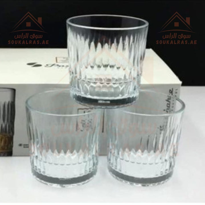 Paşabahçe RAIN 3 - Piece Versatile Use Glass Tumbler Set 320 ML |Lightweight & Sturdy – Comfortable grip - Premium Drinkware for Home. - Souk Al Ras