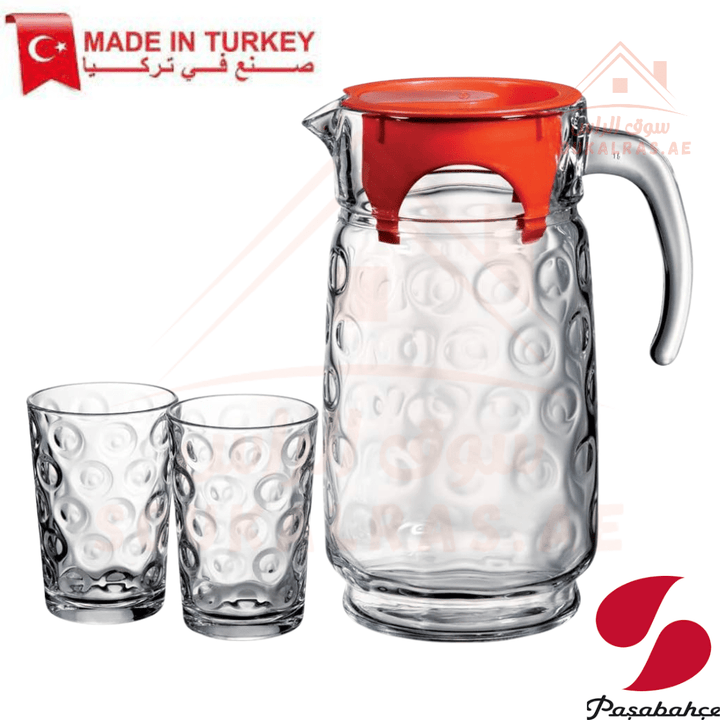 Pasabahce Space 7 - Piece Water Set | 1L Jug with 6 Glasses | Elegant & Durable Drinkware | Made in Turkey - Souk Al Ras