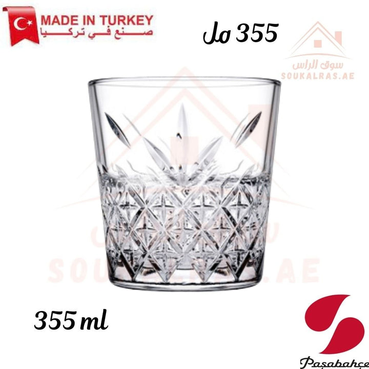 Pasabahce Timeless Tumbler Set of 4 pcs| 355ml Crystal Glasses | Elegant Drinkware for Cocktails & Beverages - Souk Al Ras