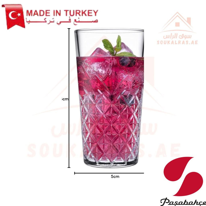 Pasabahce Timeless Tumbler Set of 4 pcs| 470 ml Crystal Glasses | Elegant Drinkware for Cocktails & Beverages . - Souk Al Ras