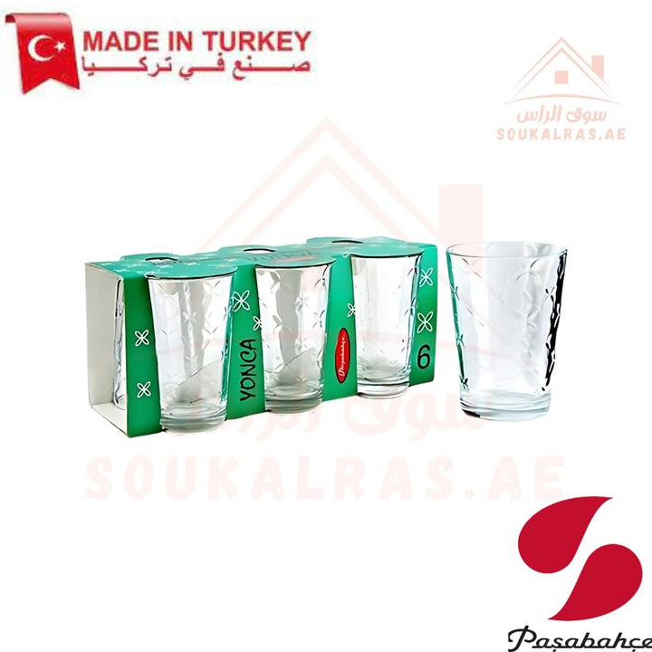 Paşabahçe YONCA 6 - Piece Versatile Use Glass Tumbler Set |Lightweight & Sturdy – Comfortable grip - Premium Drinkware for Home. - Souk Al Ras