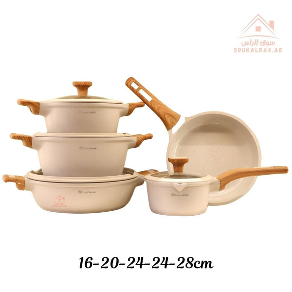 Phantom Series | 9 - Piece Crystal Ceramic Cookware Set |Elegant & Durable Kitchenware - Souk Al Ras