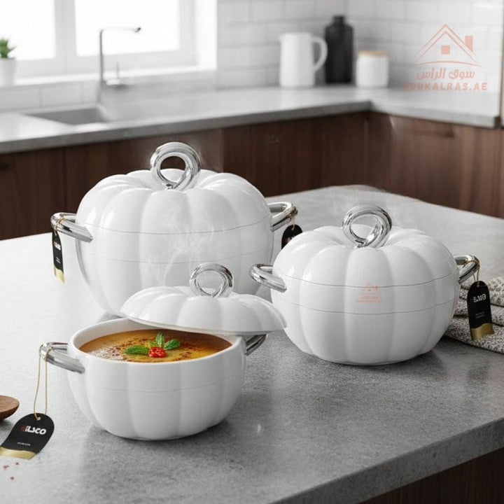 Pilsco 3 - Piece Insulated Thermal Hot Pot Set (3L, 2L, 1L) | Premium Food Warmers Keeps Food Warm 6 - 8 Hours|Patented design - Souk Al Ras