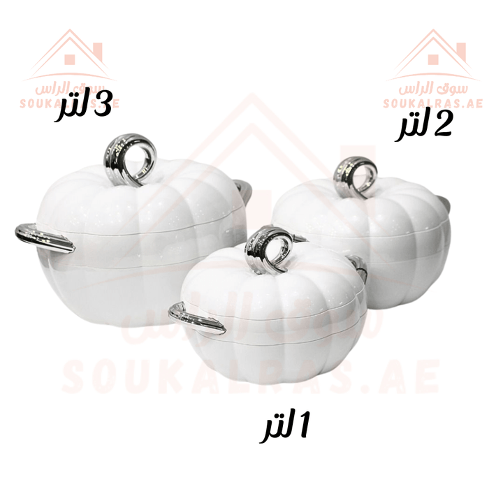 Pilsco 3 - Piece Insulated Thermal Hot Pot Set (3L, 2L, 1L) | Premium Food Warmers Keeps Food Warm 6 - 8 Hours|Patented design - Souk Al Ras