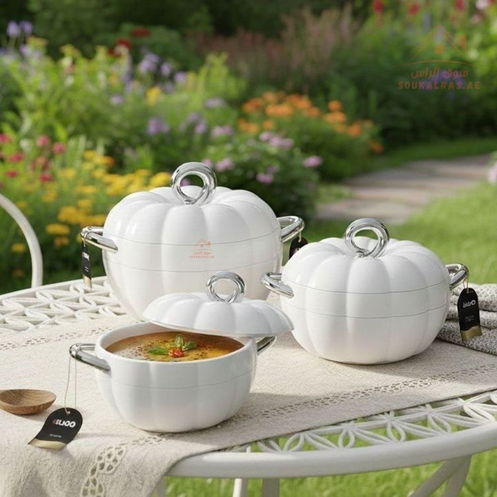 Pilsco 3 - Piece Insulated Thermal Hot Pot Set (3L, 2L, 1L) | Premium Food Warmers Keeps Food Warm 6 - 8 Hours|Patented design - Souk Al Ras