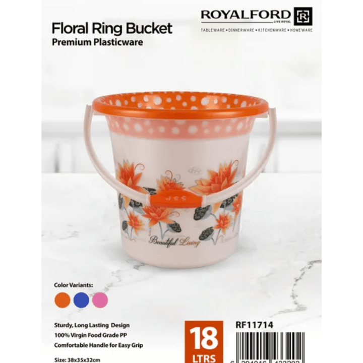 Plastic Bucket, Multi - Purpose Utility Bucket 18L - Souk Al RasKitchen Accessories