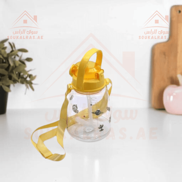 Plastic Water Bottle with Straw - 1200ML | Durable & Safe Kids Bottle | Easy to Carry - Souk Al RasVaccum Flasks