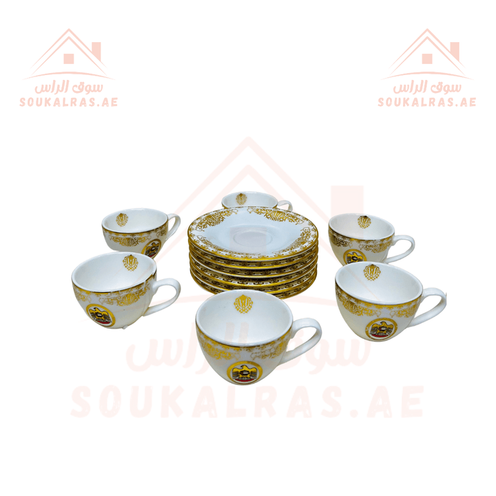 Premium 12 - Piece Arabic coffee cups set with UAE Flag - Premium Quality with Gift box - Souk Al RasDinnerware & Serveware