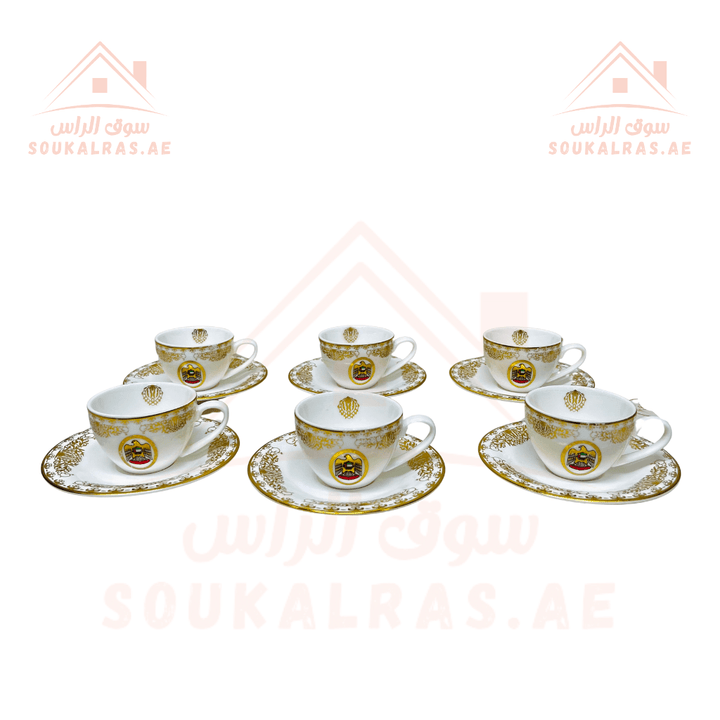 Premium 12 - Piece Arabic coffee cups set with UAE Flag - Premium Quality with Gift box - Souk Al RasDinnerware & Serveware