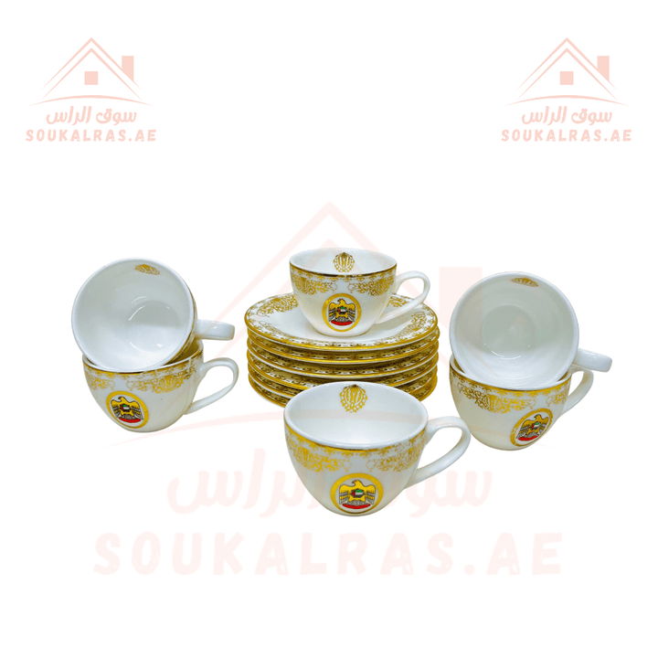 Premium 12 - Piece Arabic coffee cups set with UAE Flag - Premium Quality with Gift box - Souk Al RasDinnerware & Serveware