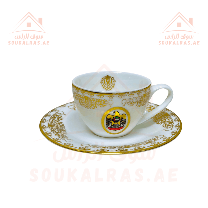 Premium 12 - Piece Karak Tea cups set with UAE Flag - Premium Quality with Gift box - Souk Al RasDinnerware & Serveware