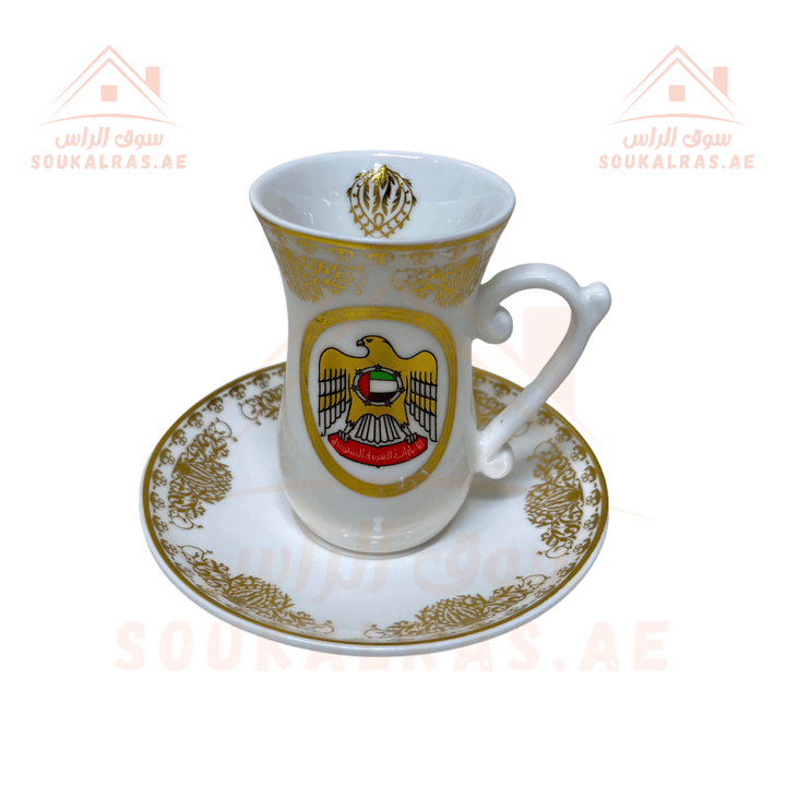 Premium 24 - Piece Tea & Arabic coffee cups set with UAE Flag - Premium Quality with Gift box - Souk Al RasDinnerware & Serveware