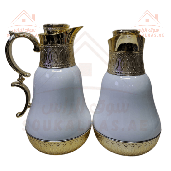 Premium Dallah Set of 2 | 1L & 0.6L | Heat Preservation for 12 Hours | ISO Certified| 1 Year Warranty - Souk Al RasVaccum Flasks - Dallah