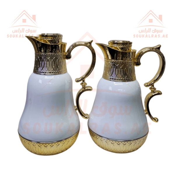 Premium Dallah Set of 2 | 1L & 0.6L | Heat Preservation for 12 Hours | ISO Certified| 1 Year Warranty - Souk Al RasVaccum Flasks - Dallah