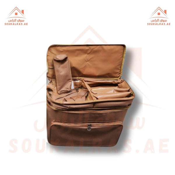 Premium Multi - Functional Brown Organizer Bag | Spacious Design with Zipper Pockets - Souk Al Ras