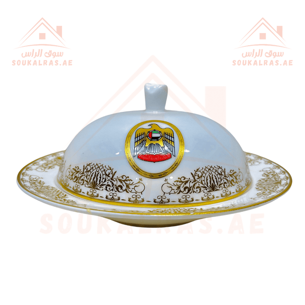 Premium Serving Dates Plate with UAE Flag .Elegant Design - Souk Al RasDinnerware & Serveware