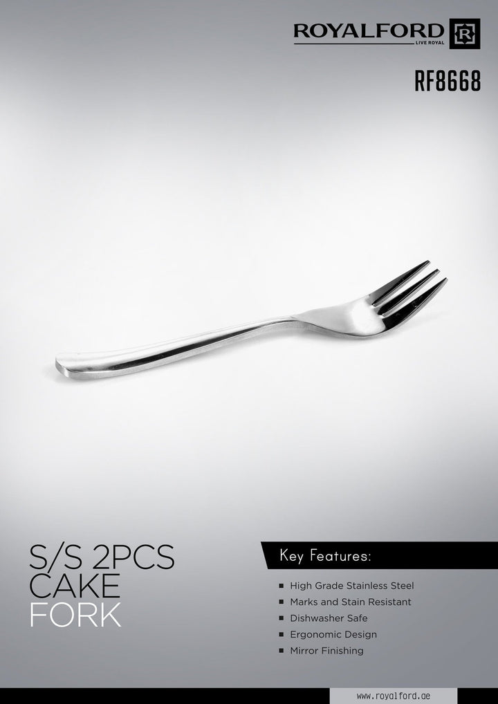 Premium Stainless Steel Cake Fork Set - 2Pcs - Souk Al RasCutlery & Flatware