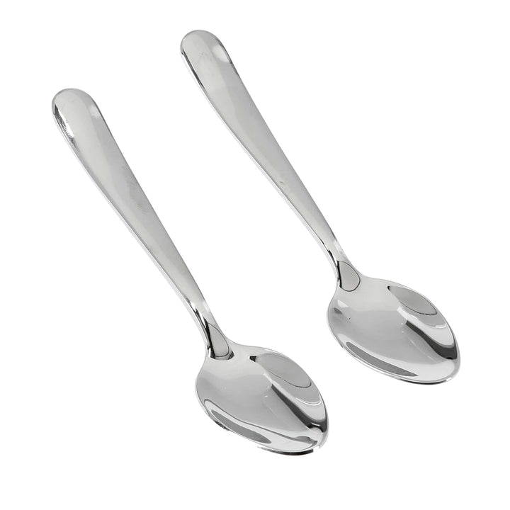 Premium Stainless Steel Coffee Spoon Set - Silver 2 Pieces - Souk Al RasCutlery & Flatware