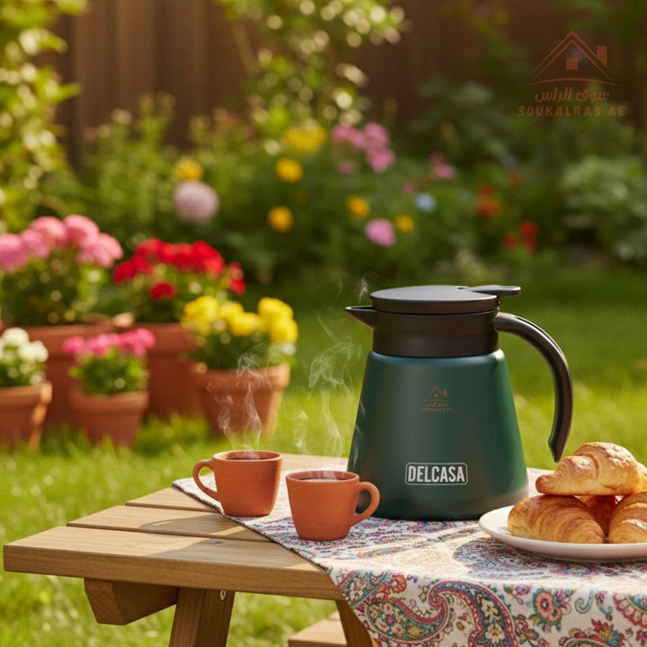 Premium Vacuum Insulated Coffee Pot 600ml - Leak - Resistant & Stainless Steel - Souk Al RasCoffee Warmer Pot