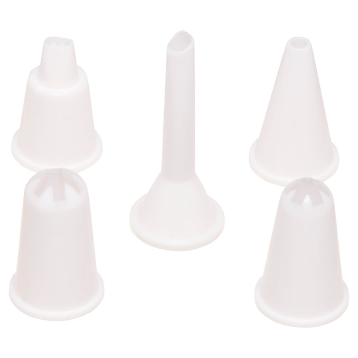 PVC Icing Bag with Nozzles, 5 Pcs - Cake Decorating Essentials - Souk Al RasBakeware