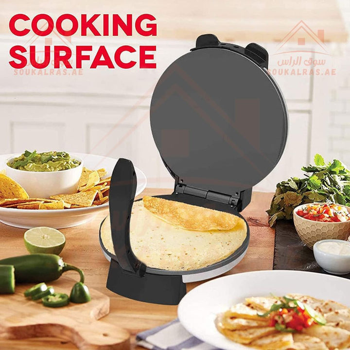 RAF Roti Maker | 1400W Electric Non - Stick Chapati Press | 25 cm Double - Sided Heating - Souk Al Ras