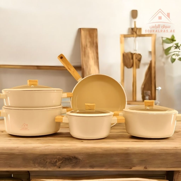 Rebel Series 9 - Piece Swiss Ceramic Cookware Set | Made in Turkey | Premium Non - Stick - Souk Al Ras