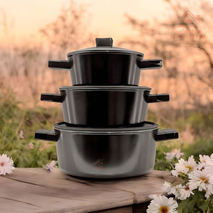 Rebel Series 9 - Piece Swiss Ceramic Cookware Set | Made in Turkey | Premium Non - Stick - Souk Al Ras