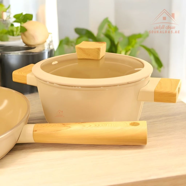 Rebel Series 9 - Piece Swiss Ceramic Cookware Set | Made in Turkey | Premium Non - Stick - Souk Al Ras