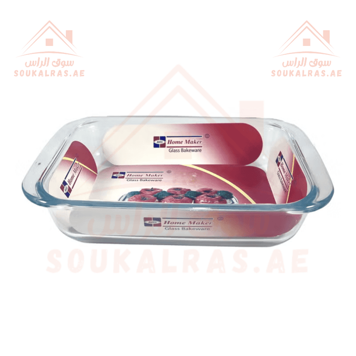 Rectangular Glass Baking Tray 0.7L Capacity Durable Glass Bakeware Made in Turkey - Souk Al Ras