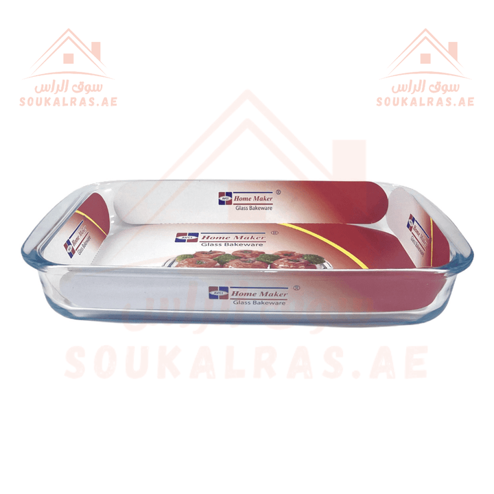 Rectangular Glass Baking Tray 1.5L Capacity Durable Glass Bakeware Made in Turkey - Souk Al Ras