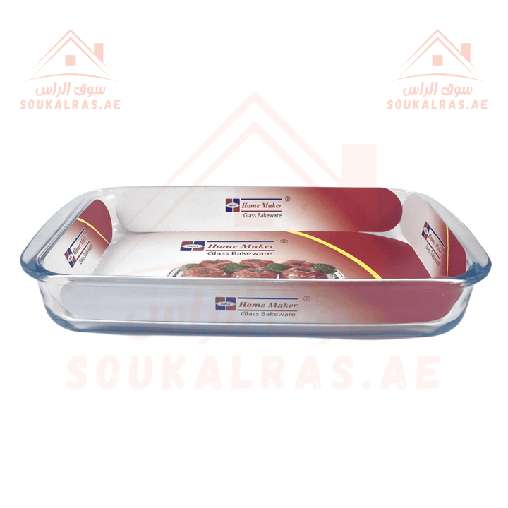 Rectangular Glass Baking Tray | 2.2L Capacity | Durable Glass Bakeware | Made in Turkey - Souk Al Ras