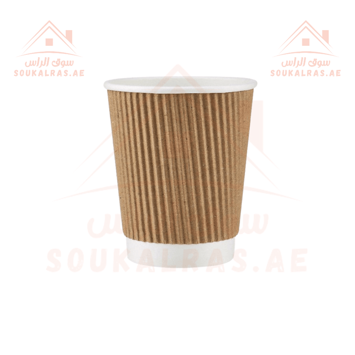 Ripple Paper Cups 8oz - 235ml | Random Colors | High - Quality Disposable Cups - Souk Al Ras