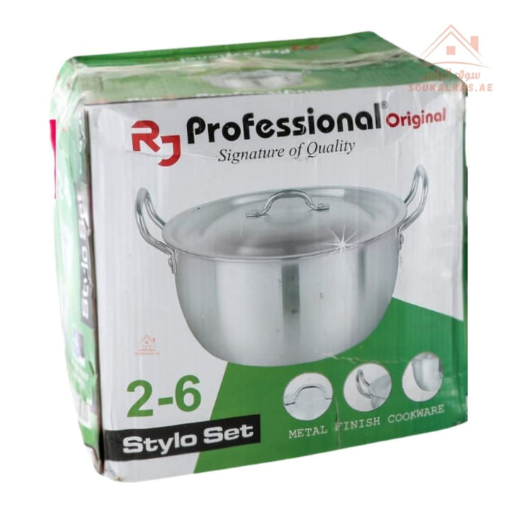 RJ Professional Stylo 10 - Piece Aluminum Cookware Set| Heavy - Duty Cooking Pots,ideal for everyday meals, family cooking, and traditional dishes - Souk Al Ras
