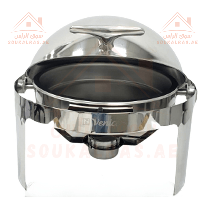 Round Chafing Dish 6L | Premium Stainless Steel Food Warmer | Ideal for Catering and Buffet - Souk Al RasServing Dishes Trays & Platters