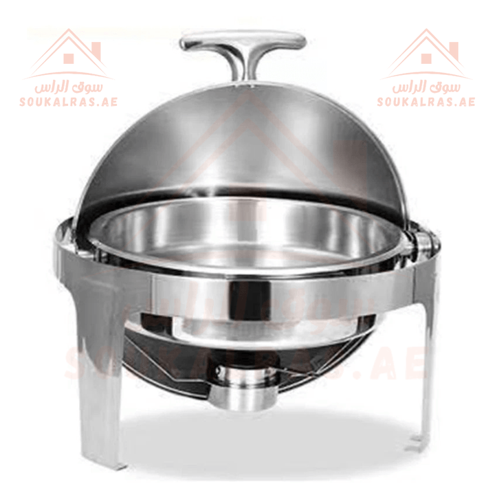 Round Chafing Dish 6L | Premium Stainless Steel Food Warmer | Ideal for Catering and Buffet - Souk Al RasServing Dishes Trays & Platters