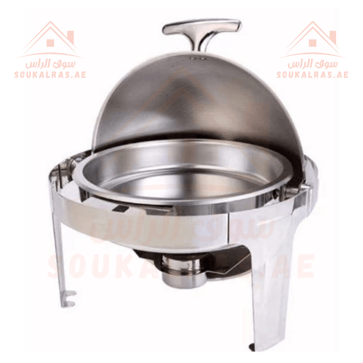 Round Chafing Dish 6L | Premium Stainless Steel Food Warmer | Ideal for Catering and Buffet - Souk Al RasServing Dishes Trays & Platters