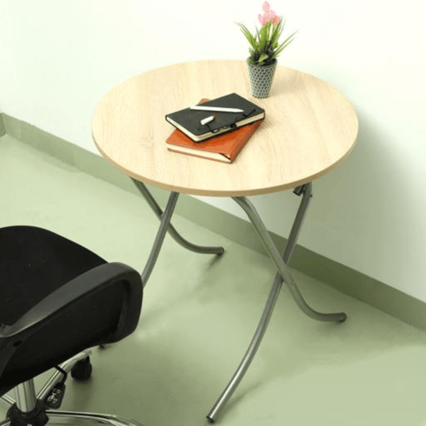 Round Table - Sonoma Design - Portable Dining Table - Metal Legs 90cm - Souk Al RasHousehold