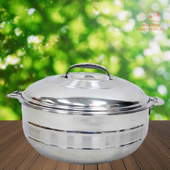 Royal Deluxe Hot Pot Set – 3 - Piece Stainless Steel Casserole Set | 3.5L, 5L, 7.5L | Thermal Insulated Food Warmer - Souk Al Ras