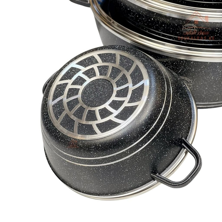 Royal Dessini 10 - Piece Granite Cookware Set | Premium Non - Stick & Scratch - Resistant | Durable & Stylish for Every Kitchen - Souk Al Ras