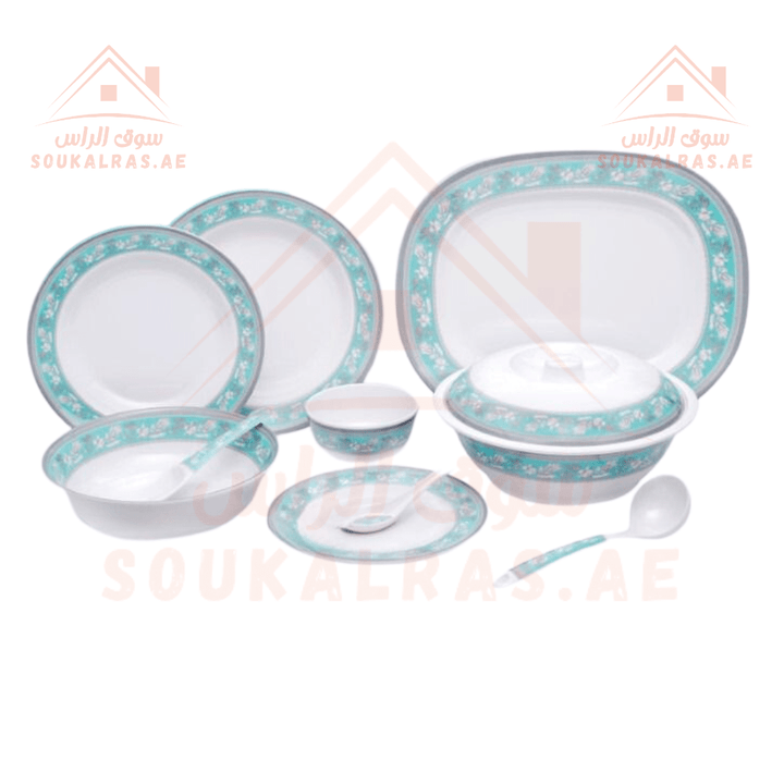 Royal ford 70 - Piece Melamine Dinner Set | Elegant Floral Design | Perfect for All Occasions. - Souk Al Ras