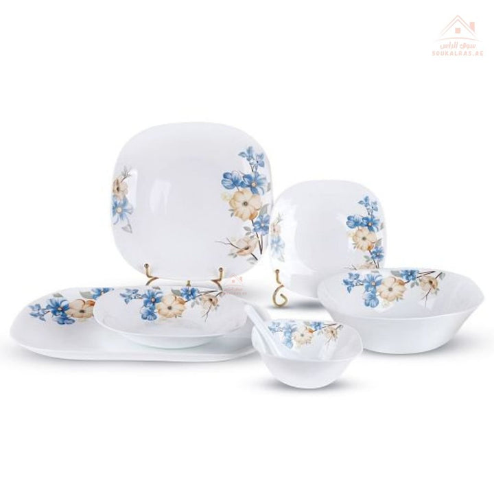 Royalford 36 - Piece Opalware Dinner Set | Elegant Floral Design | Durable & Lightweight Tableware - Souk Al Ras