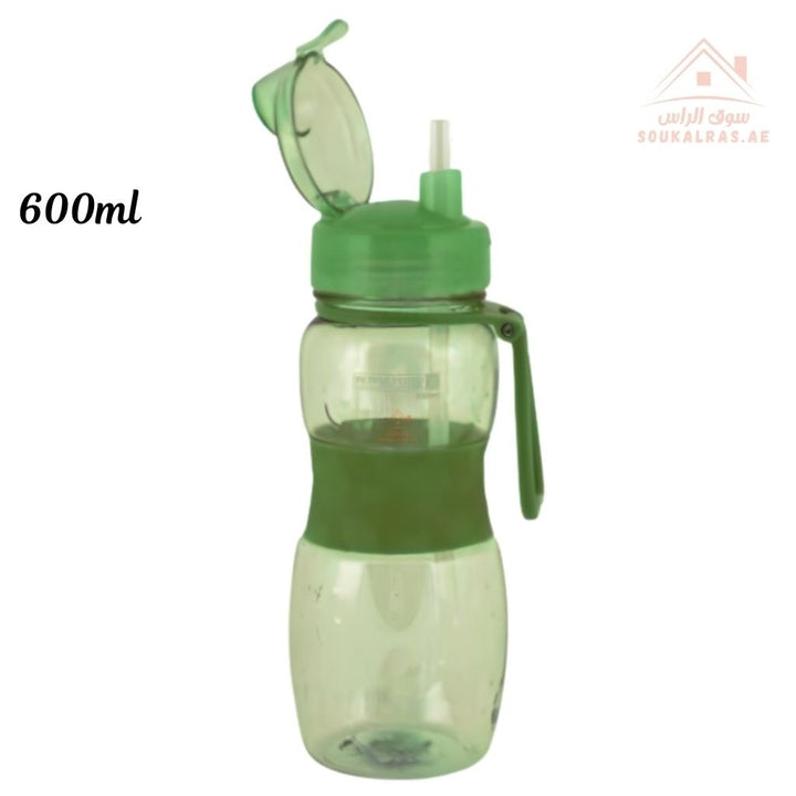 Royalford 600 ml Water Bottle | Mixed Color | Leak - Proof Reusable Hydration Bottle | Wide Mouth with Hanging Clip – Perfect for Gym, Travel & Daily Use - Souk Al Ras