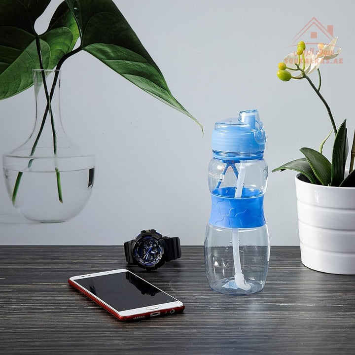 Royalford 600 ml Water Bottle | Mixed Color | Leak - Proof Reusable Hydration Bottle | Wide Mouth with Hanging Clip – Perfect for Gym, Travel & Daily Use - Souk Al Ras