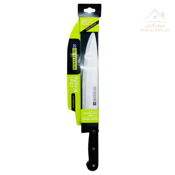 Royalford Chef Knife 23CM | Stainless Steel Kitchen Knife | Ergonomic Handle | Ideal for Cutting & Slicing - Souk Al Ras